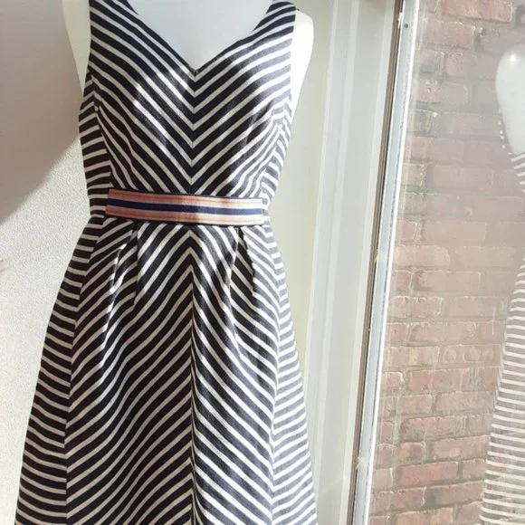 Anthropologie Maeve Mitered Stripe Dress 6 - Picture 7 of 7